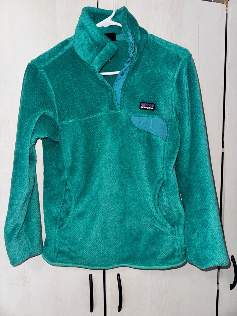 Patagonia Kids Teal Green Fleece Pullover